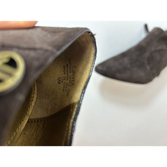 Circa Joan & David CJ River Brown Suede Leather Pointed Toe Shootie Shoe Size 6M - Picture 5 of 10